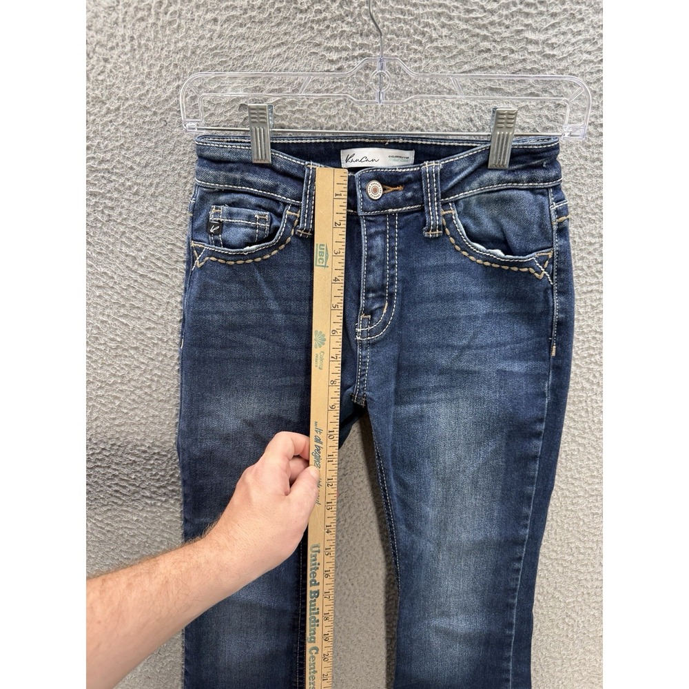 KanCan Jeans Womens 25 Blue Mid Rise Bootcut Stretch Thick Stitch Distressed‎ - Picture 5 of 10